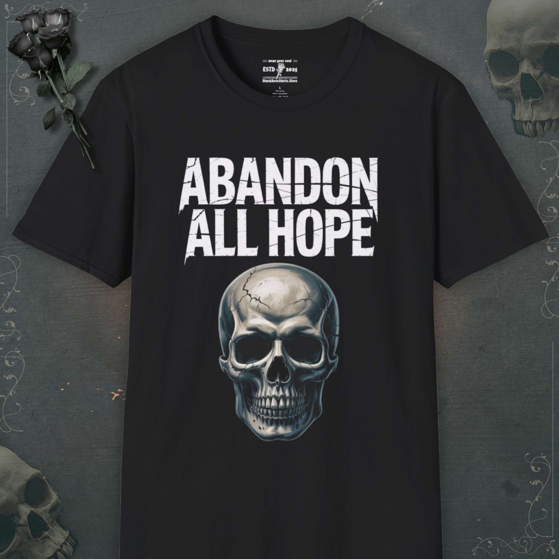 Unleash your inner darkness with our skeleton shirts, emo shirts, grunge shirts, and stylish goth shirts to echo rebellion.