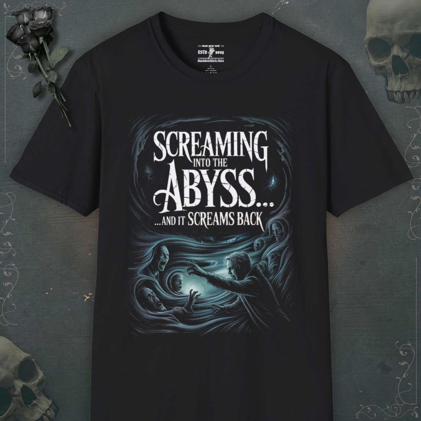Unleash your inner darkness with our skeleton shirts, emo shirts, grunge shirts, and stylish goth shirts to echo rebellion.