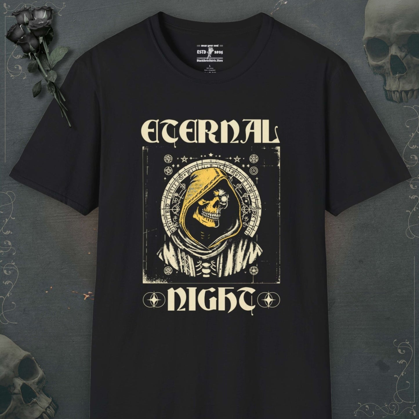 Unleash your inner darkness with our skeleton shirts, emo shirts, grunge shirts, and stylish goth shirts to echo rebellion..
