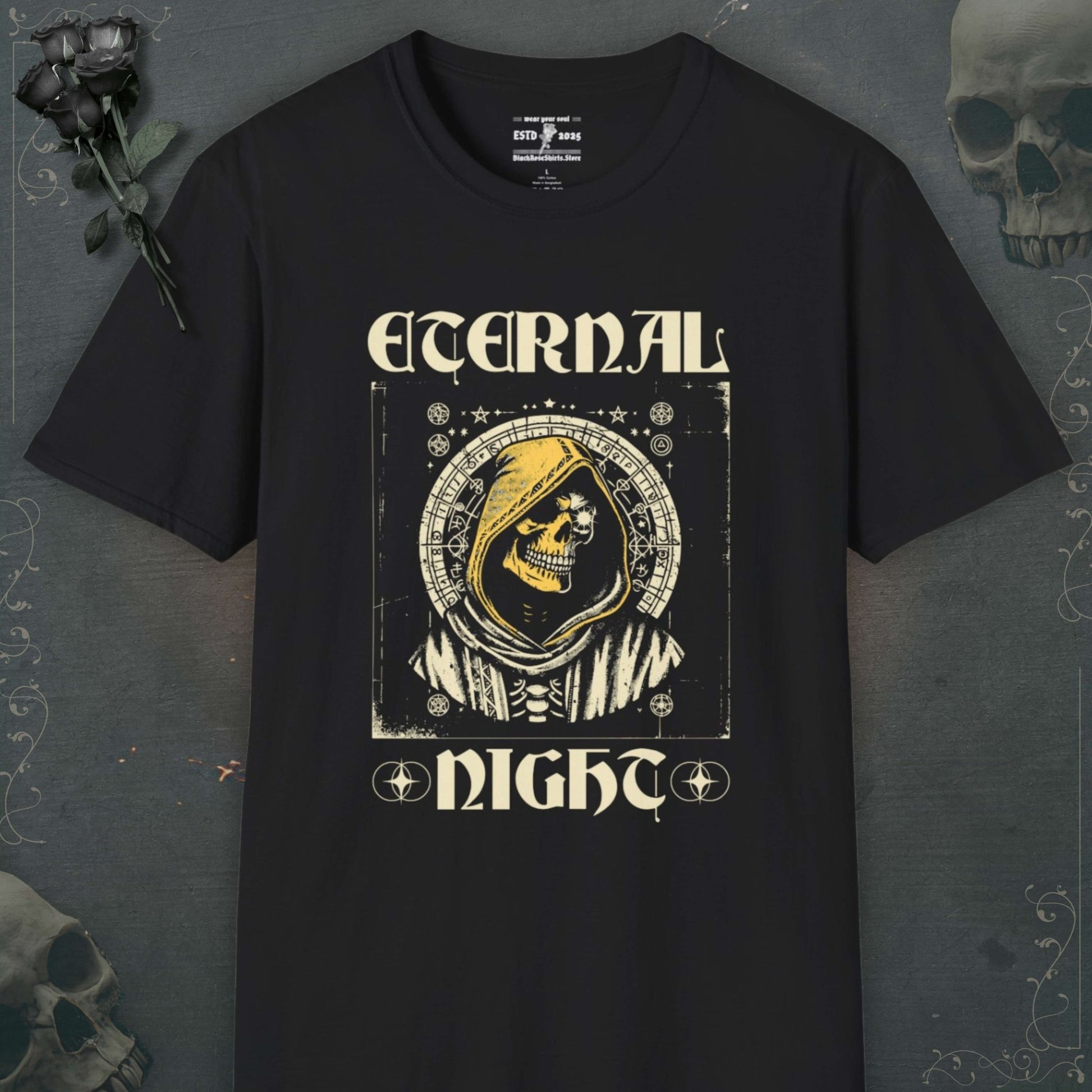 Unleash your inner darkness with our skeleton shirts, emo shirts, grunge shirts, and stylish goth shirts to echo rebellion..