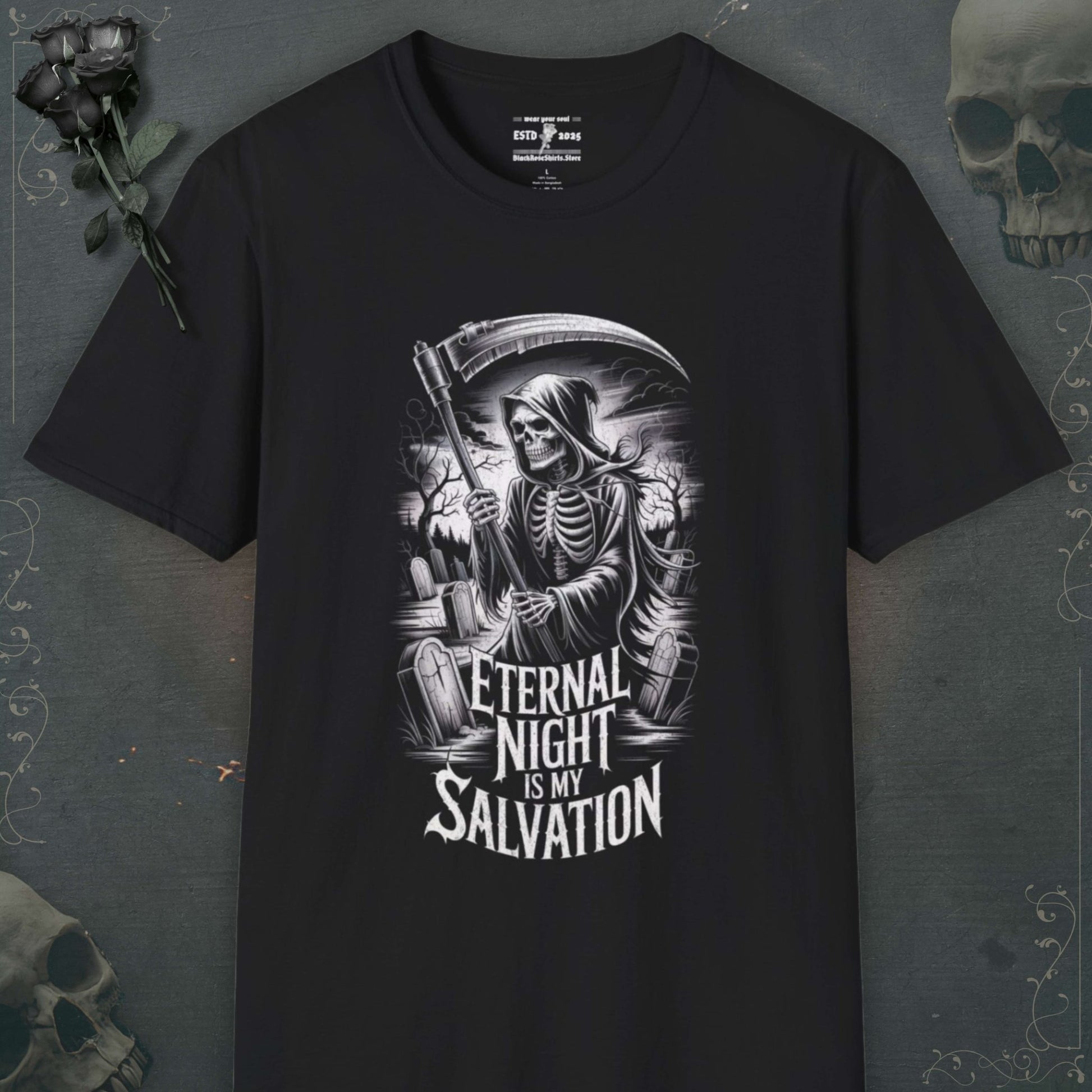 Unleash your inner darkness with our skeleton shirts, emo shirts, grunge shirts, and stylish goth shirts to echo rebellion.