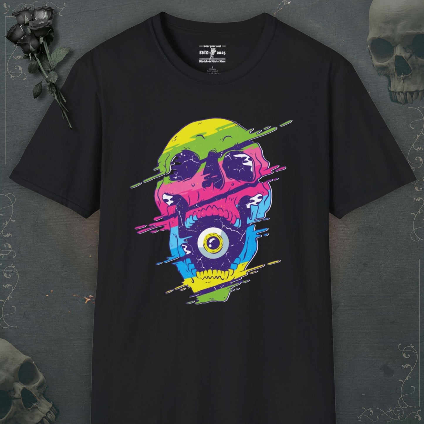 Unleash your inner darkness with our skeleton shirts, emo shirts, grunge shirts, and stylish goth shirts to echo rebellion.