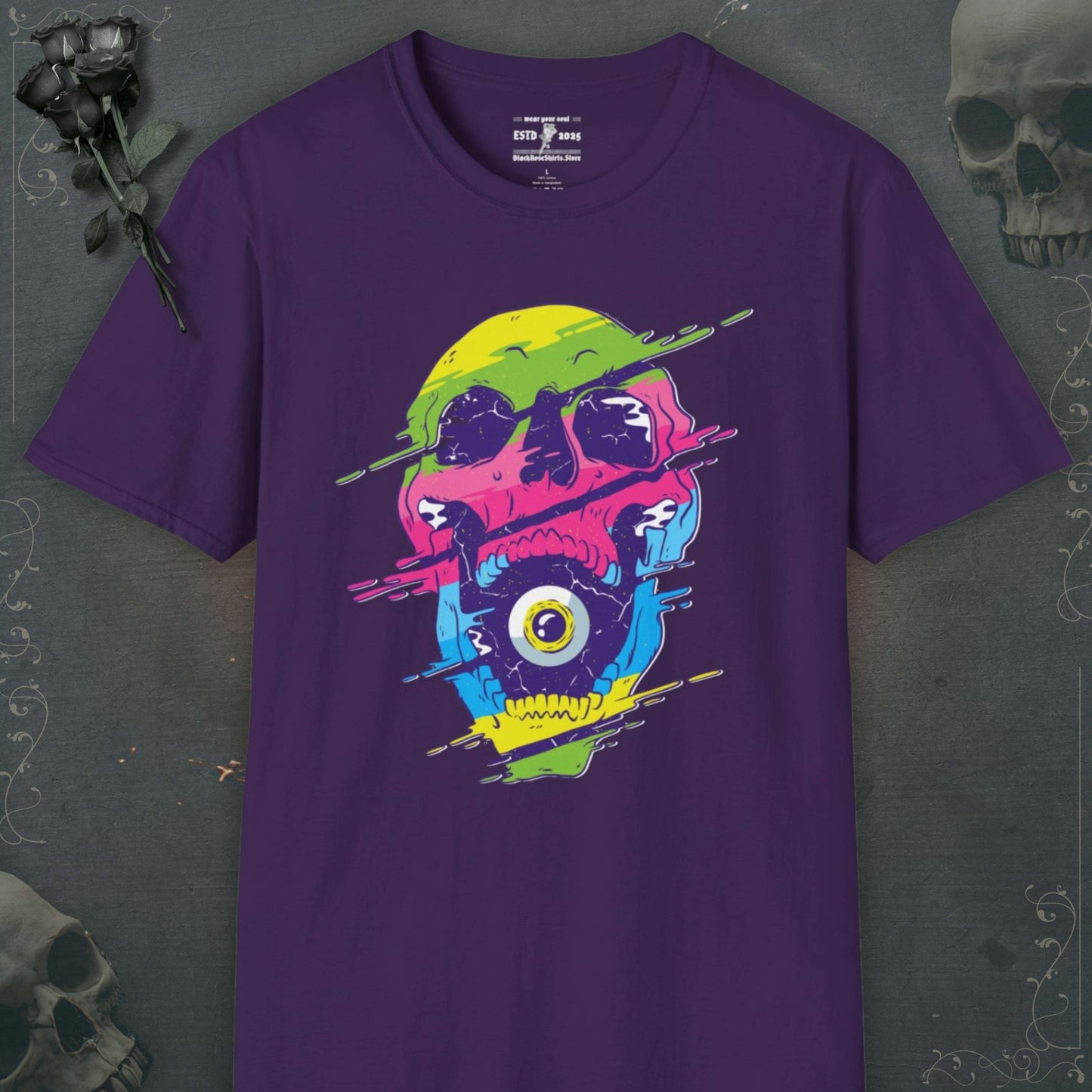 Unleash your inner darkness with our skeleton shirts, emo shirts, grunge shirts, and stylish goth shirts to echo rebellion.