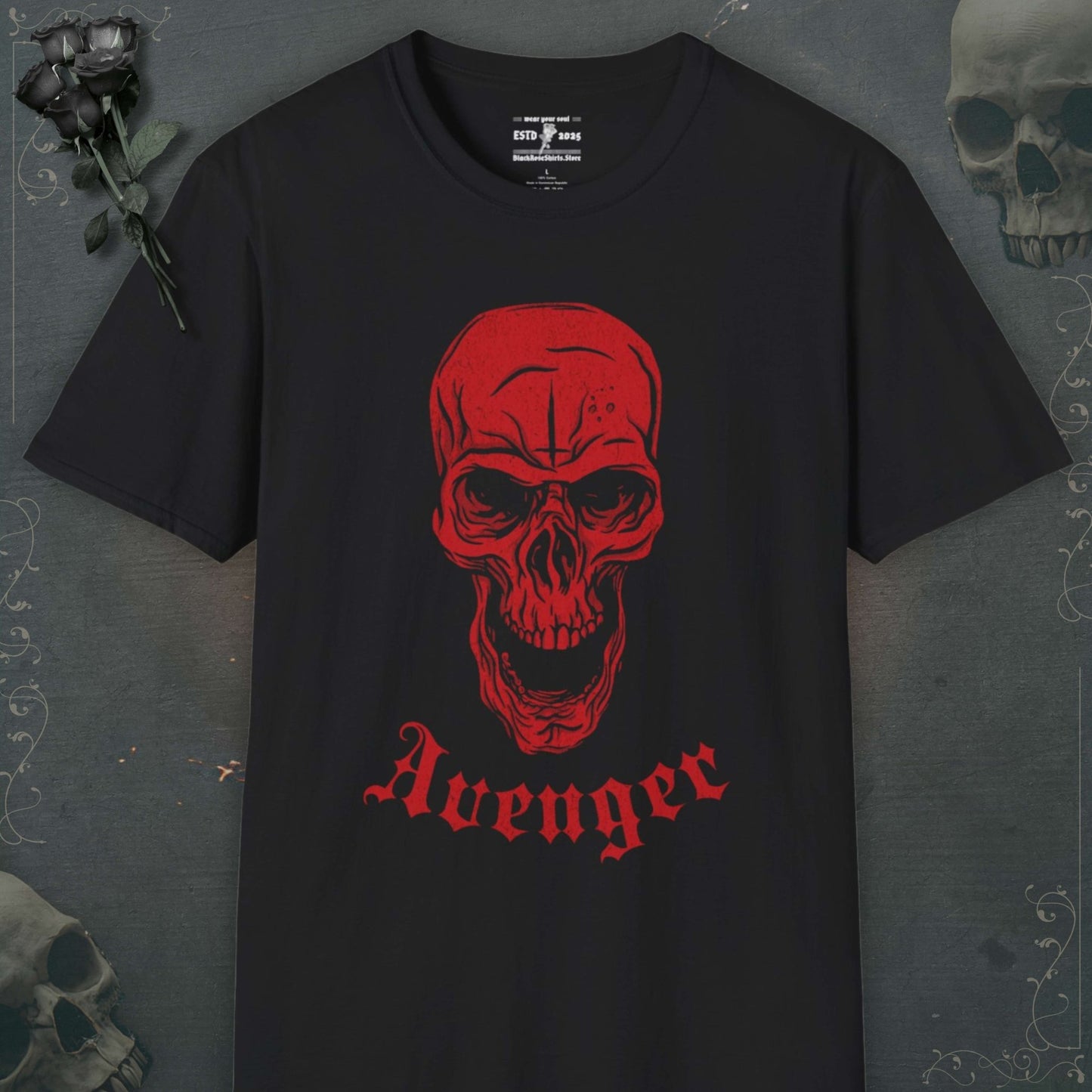 Unleash your inner darkness with our skeleton shirts, emo shirts, grunge shirts, and stylish goth shirts to echo rebellion.