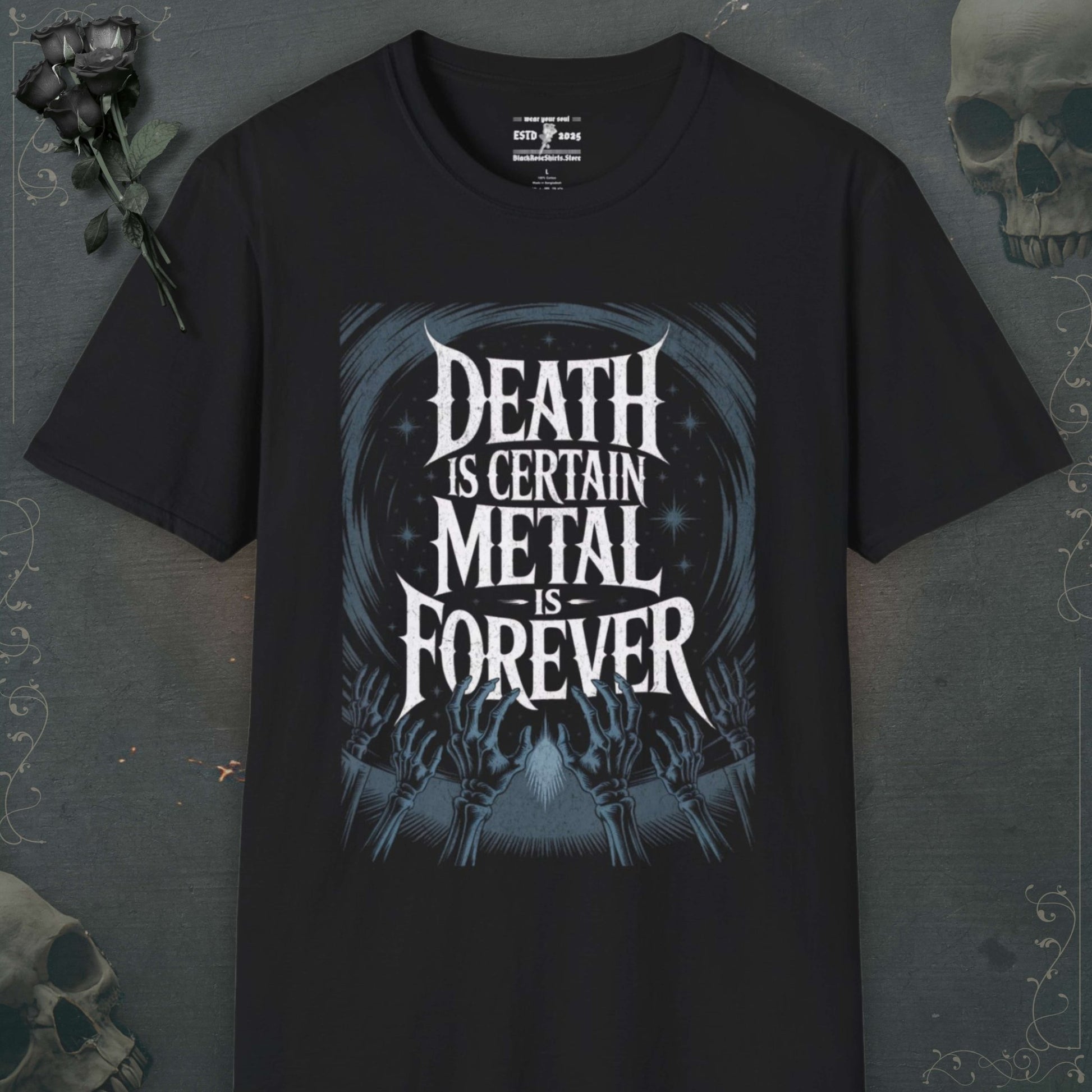 Unleash your inner darkness with our skeleton shirts, emo shirts, grunge shirts, and stylish goth shirts to echo rebellion.