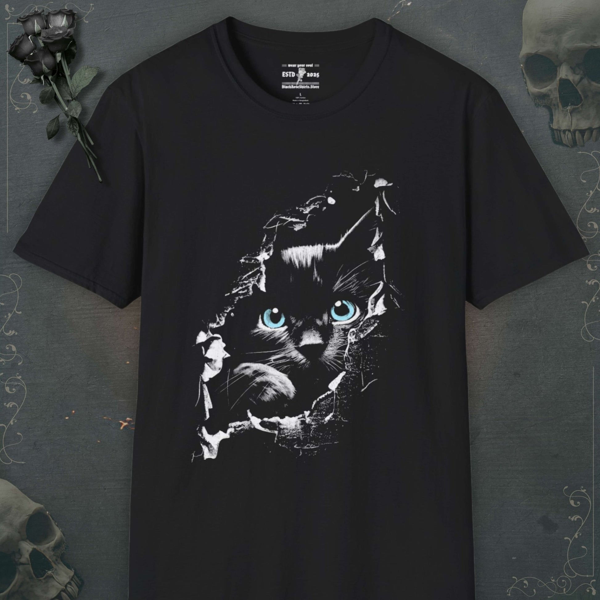 Unleash your inner darkness with our skeleton shirts, emo shirts, grunge shirts, and stylish goth shirts to echo rebellion.