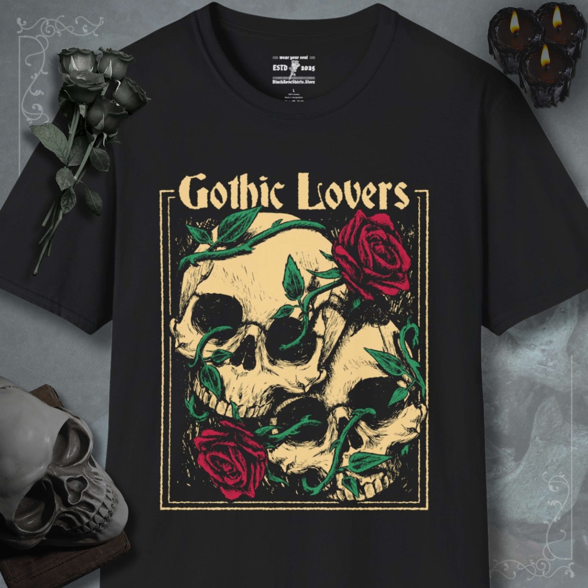 Unleash your inner darkness with our skeleton shirts, emo shirts, grunge shirts, and stylish goth shirts to echo rebellion.