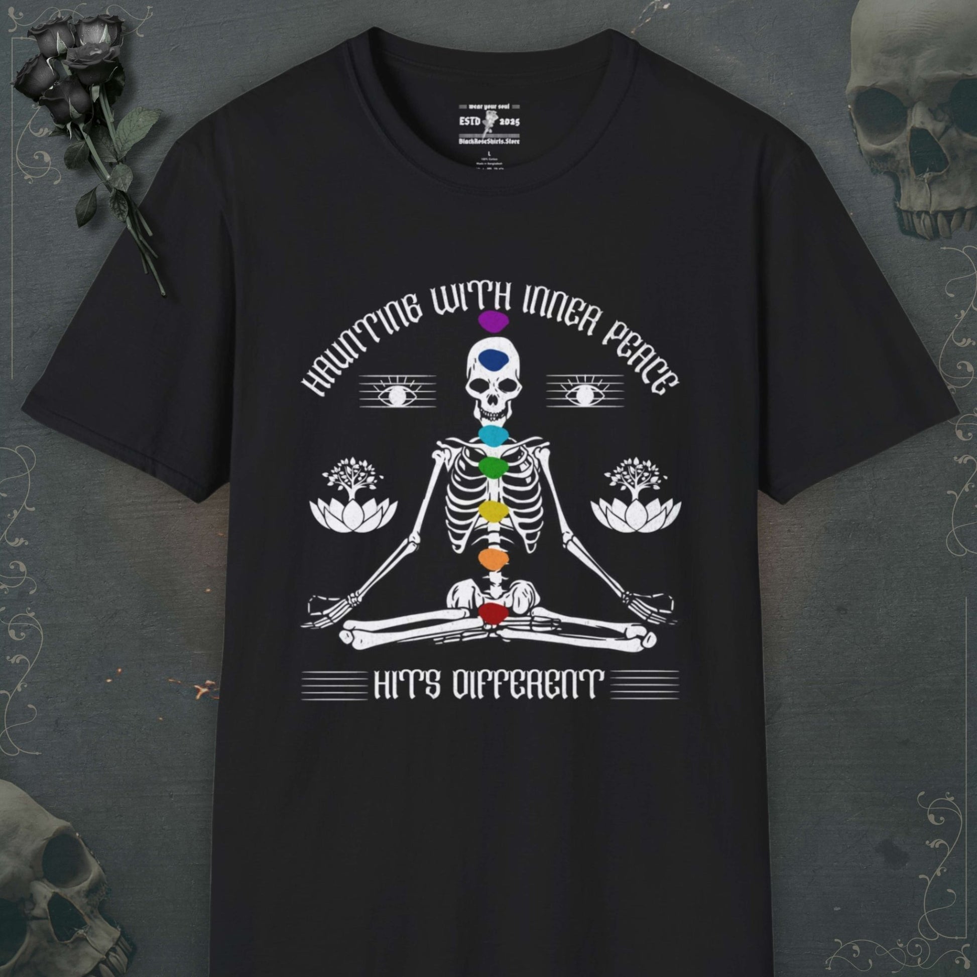 Unleash your inner darkness with our skeleton shirts, emo shirts, grunge shirts, and stylish goth shirts to echo rebellion.