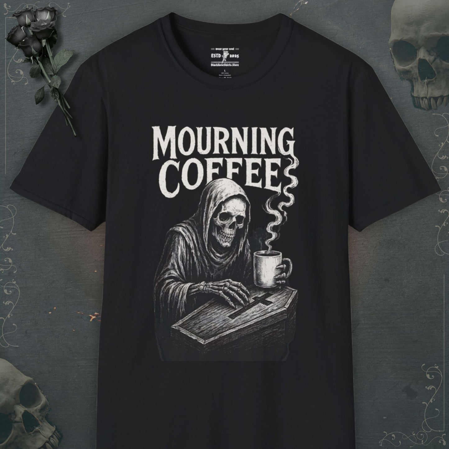 Unleash your inner darkness with our skeleton shirts, emo shirts, grunge shirts, and stylish goth shirts to echo rebellion.